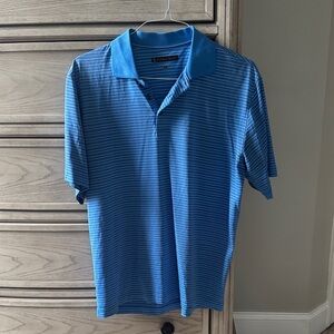 Pebble Beach Blue Striped Men's Polo Shirt